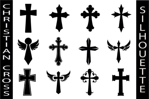 Christian Cross Silhouette: A Subtle Statement for Embroidery Projects