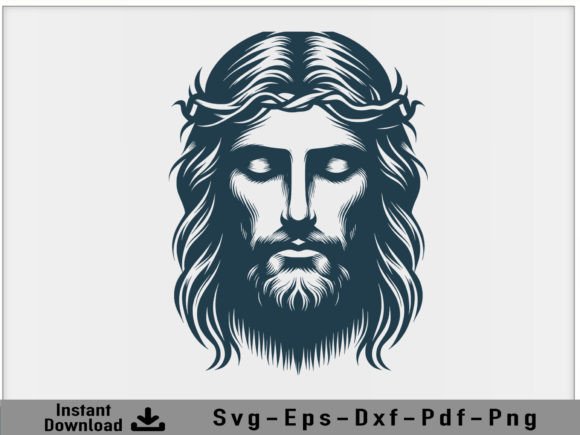 Jesus Christ Face Svg Vector Silhouette Review for Real Projects