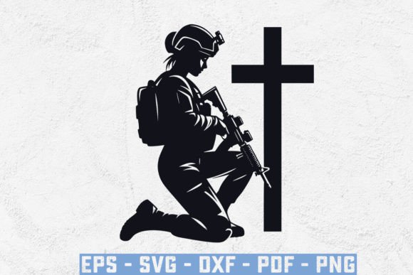 Kneeling Soldier and Jesus Cross Embroidery Design Review