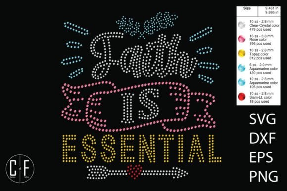 Review of Faith Is Essential Rhinestone Template