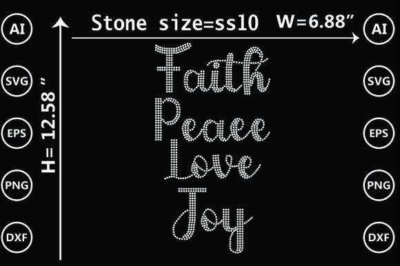 Review of Faith, Peace, Love Joy Rhinestone Design for Real Projects